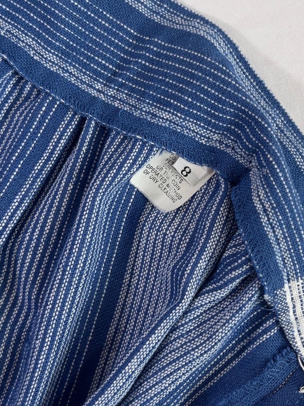 Vintage Cottage core Blue and White Plaid High Waisted Skirt - Picture 5 of 5